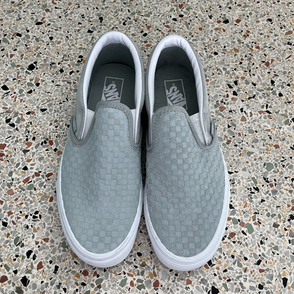 Teal slip on vans
